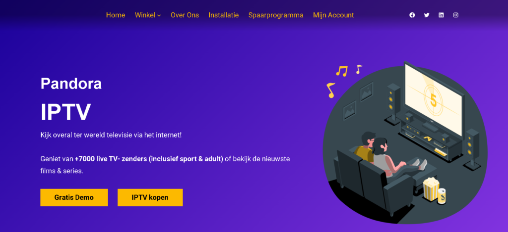 Pandora IPTV heeft een vergelijkbaar zenderaanbod,