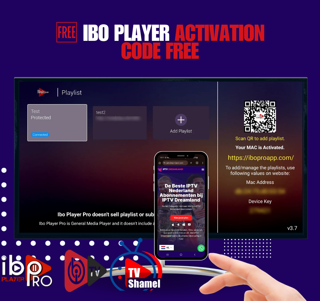 IBO Player Activation Code Free: Gratis Activeren via IPTV Dreamland Activeer IBO Player gratis via IPTVDreamland. Ontvang 12 maanden IPTV + activatiecode met 24u test & geld-terug-garantie.