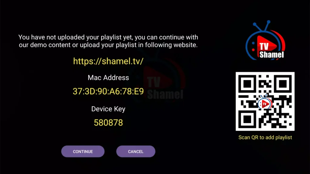 IPTVDreamland hebt ontvangen. Of stuur een foto van het MAC-adres voor de IBO Player-applicatie of Shamel.tv